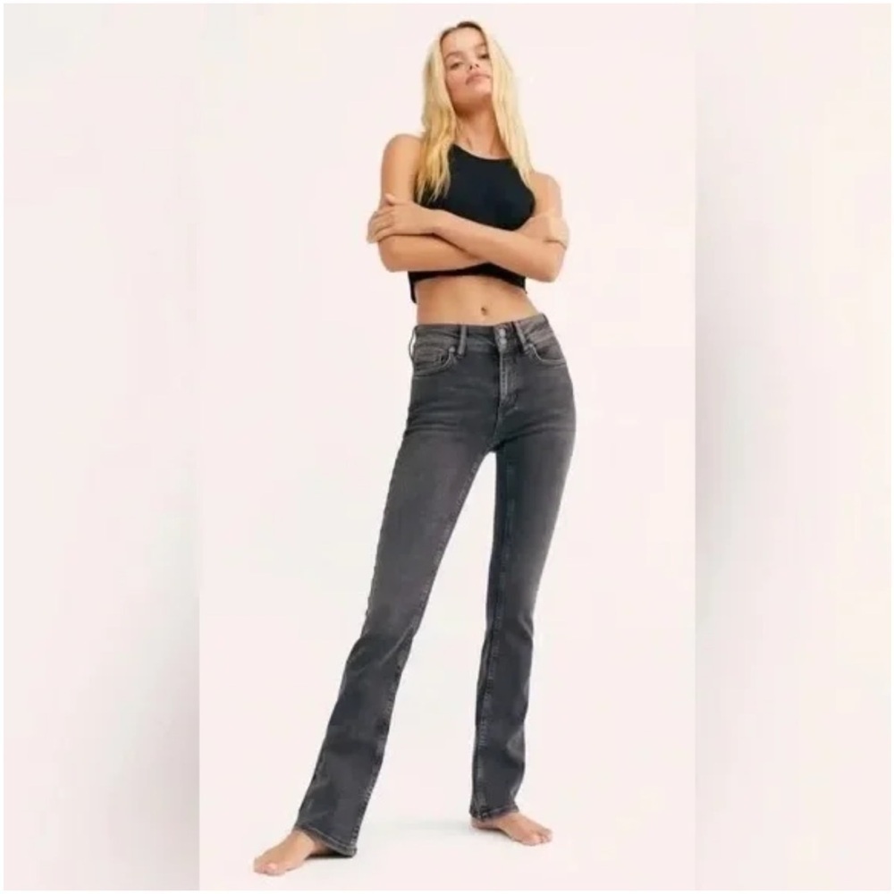 We The Free Shayla Skinny Flare Jeans Washed Black Sz 27